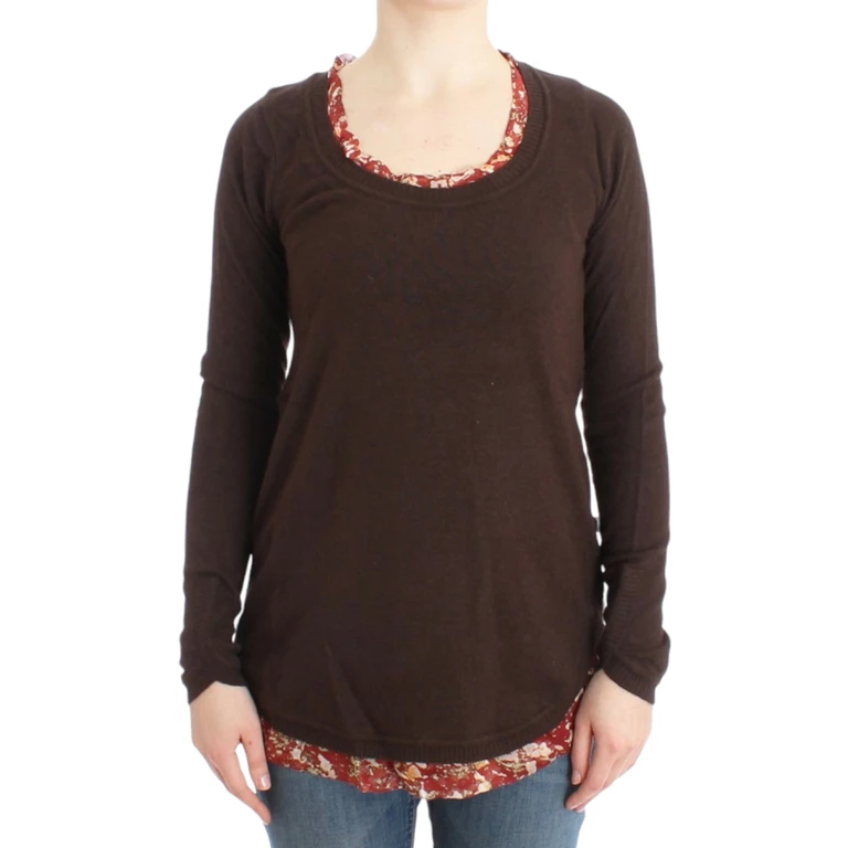 Roberto Cavalli Brown Crewneck Sweater Viscose Clothing - Women