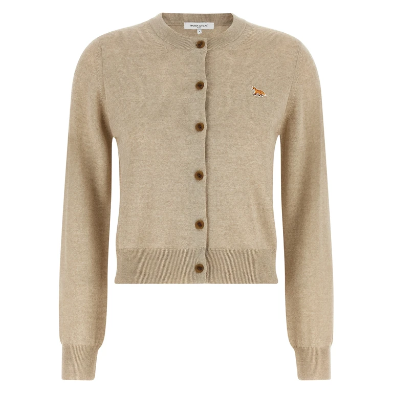 Beige Virgin Wool Cardigan Clothing - Women