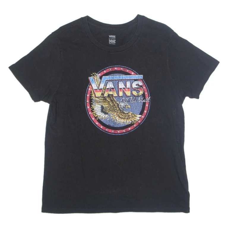 VANS OFF THE WALL Womens T-Shirt Black XL
