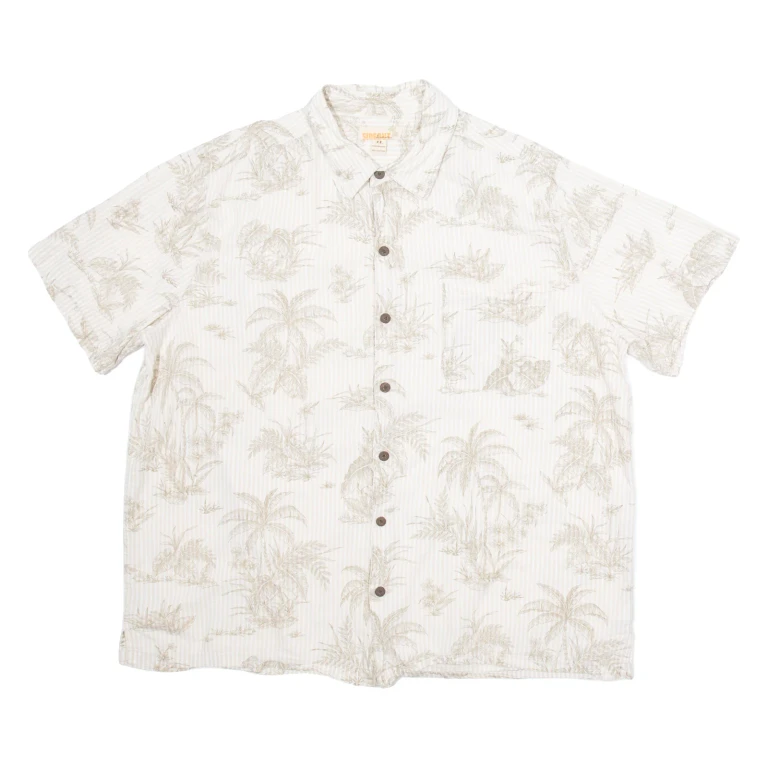 SIDEOUT Mens Hawaiian Shirt Grey Floral XL