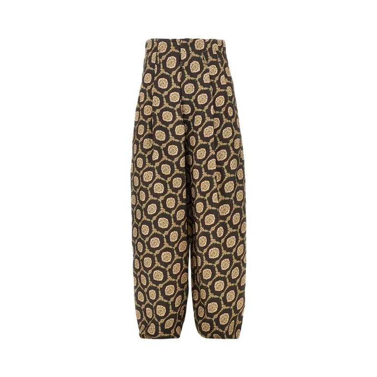 EMPORIO ARMANI Printed viscose pants with darts Man 48
