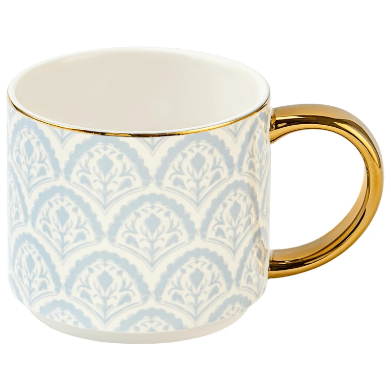 Blue Fan Quilt 14 oz Coffee Mug