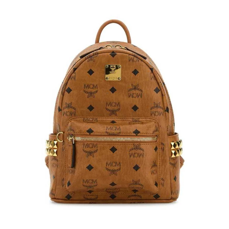 Printed Canvas Mini Stark Backpack Cognac Zaini