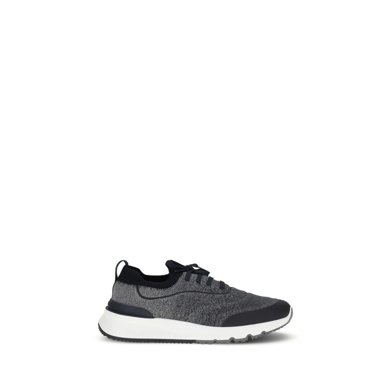 Gray Cotton Athletic Sneakers - Men