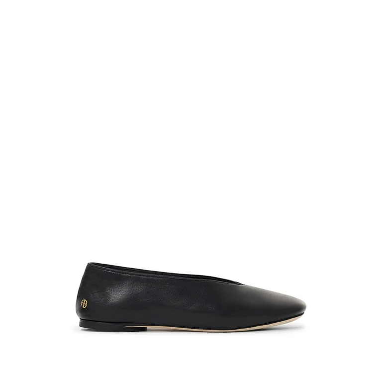 Ana Flats Smooth Leather - Black
