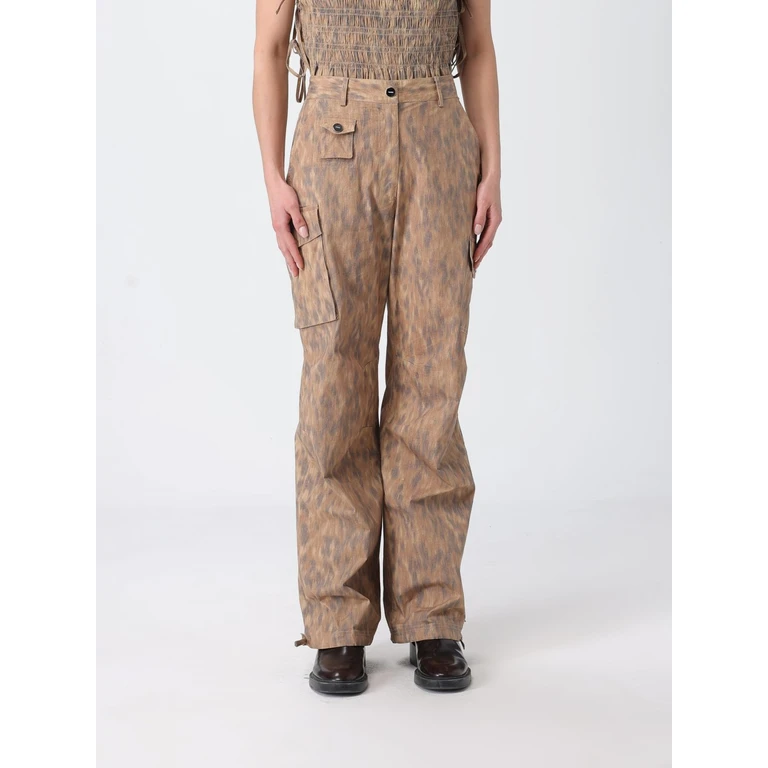 Organic Cotton Cargo Trousers with Animal Print (A1080155ZZT)