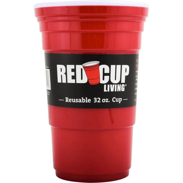 32Oz Tumbler Cups, Insulated Reusable Plastic Drinking Glasses, Summer Cup, Beer Stein, Travel Coffee Tumbler for Hot & Cold Drinks, Water Container, Kitchen Cup, Gifts for Men & Women