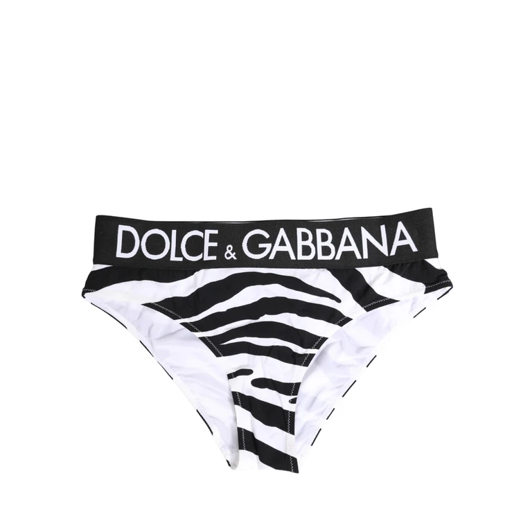 Black White Zebra Print Brief Panty Underwear Black/white Elastane Nylon Clothing - Women