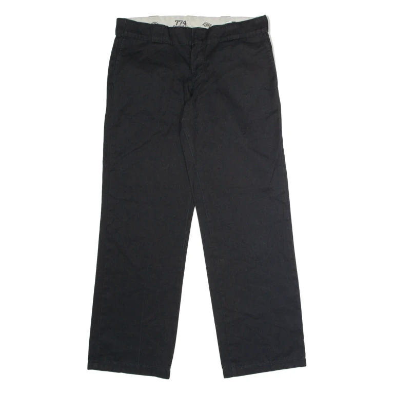 DICKIES 774 Workwear Womens Twill Trousers Black Classic Straight W34 L30