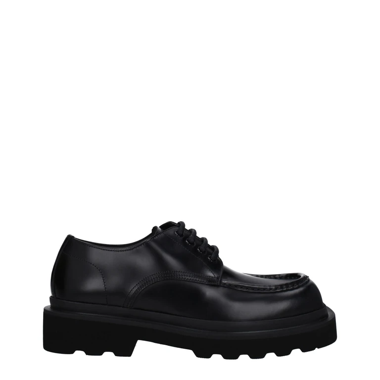 Black Leather Oxfords And Derbies Shoe - Men
