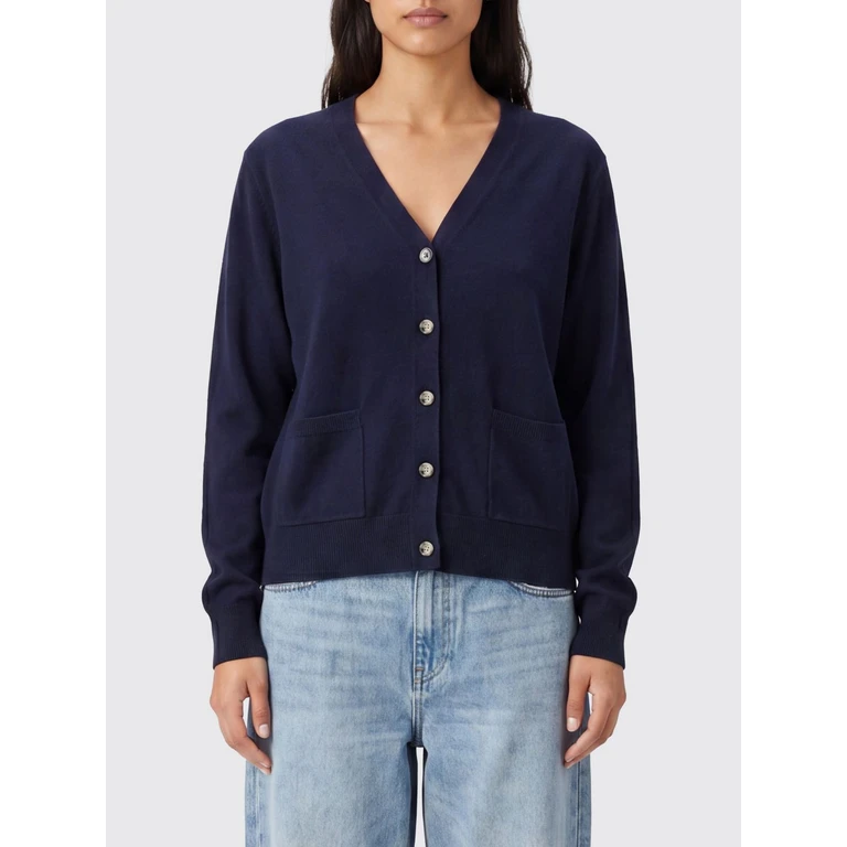 100% Cashmere V-Neck Cardigan with Patch Pockets (2621119014)
