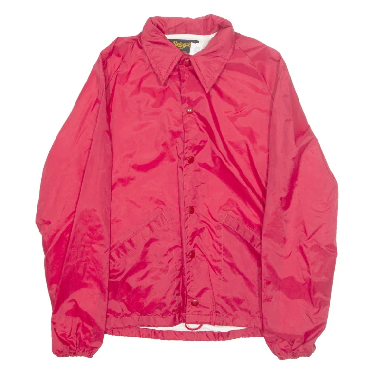 SWINGSTER Mens Coach Jacket Red Nylon 90s S