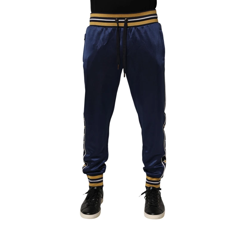 Blue Nylon Jogger Mid Waist Trouser Pants Co+pa - Men