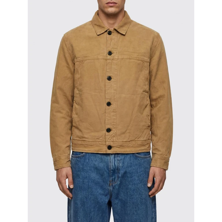 Linen Blend Shirt Jacket with Slit Pockets (M2R899ZV2263607)