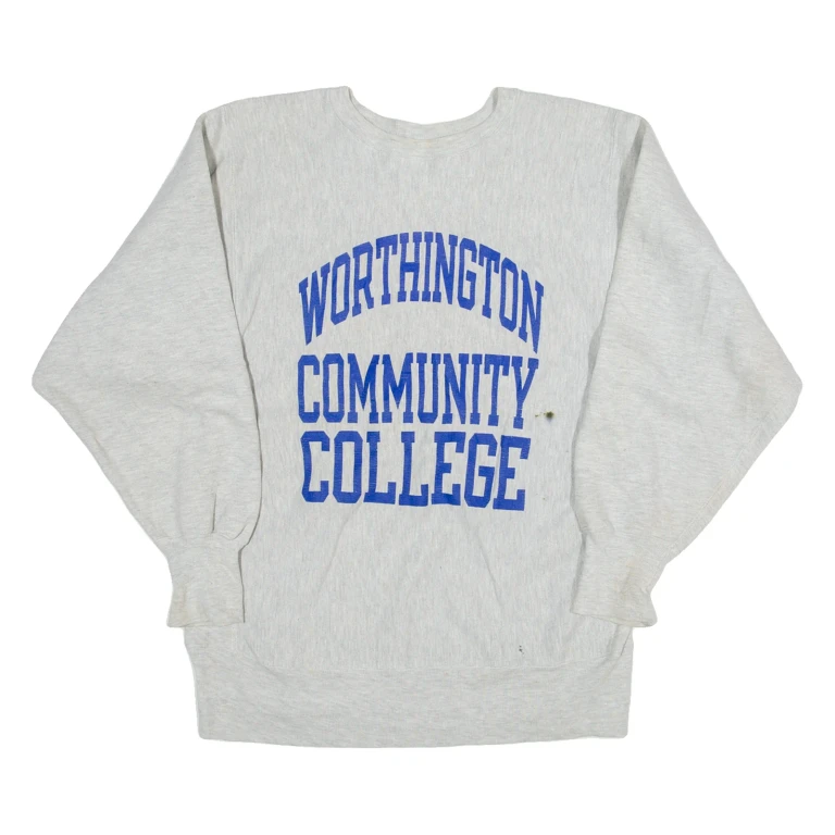 CHAMPION REVERSE WEAVE Worthington Community College Womens Sweatshirt Grey USA L