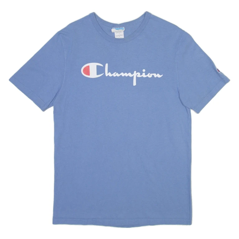 CHAMPION Mens T-Shirt Blue M