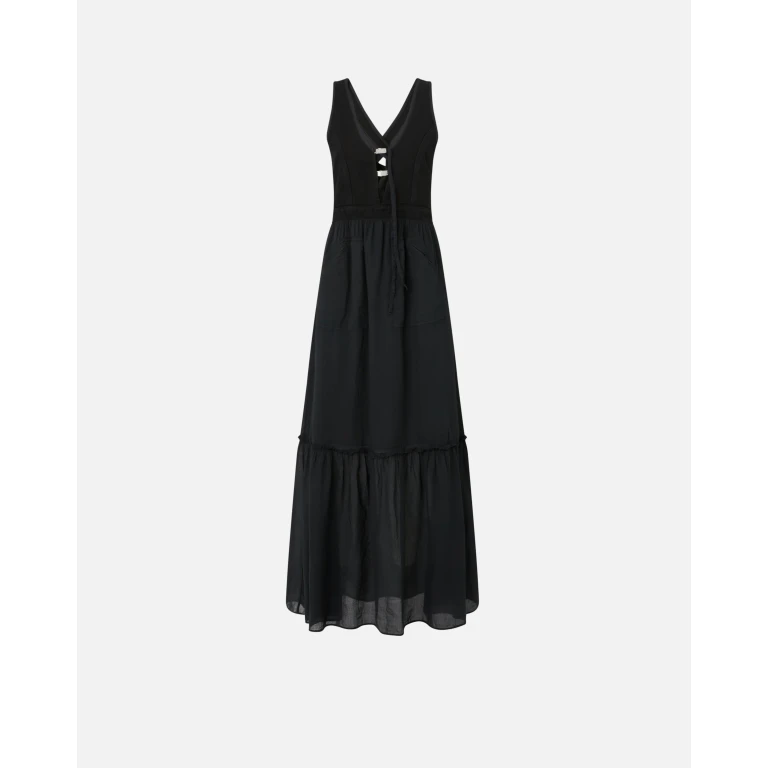 Pinko - Robe longue décolletée sans manches en coton - 36