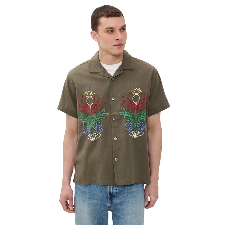 Obey Perry Woven Button Down Canteen L