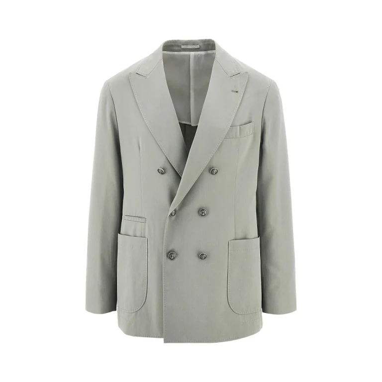 Veste croisée en sergé de soie Brunello Cucinelli