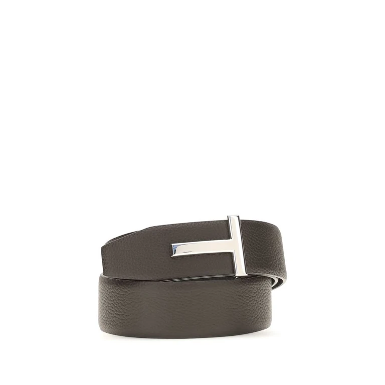 Tom Ford Brown Calf Leather Bos Taurus Belt - Men