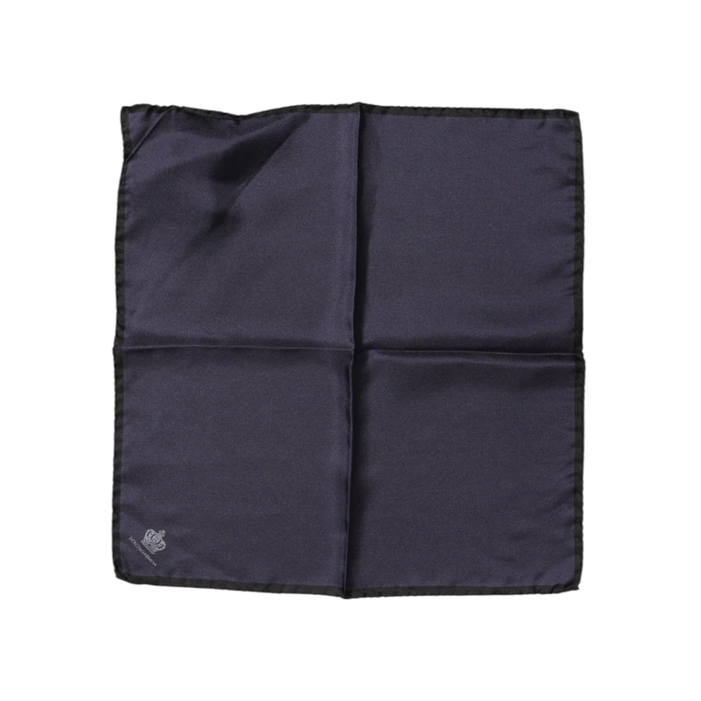 Dolce & Gabbana Blue Dg Crown Silk Square Men Foulard Scarf - Men