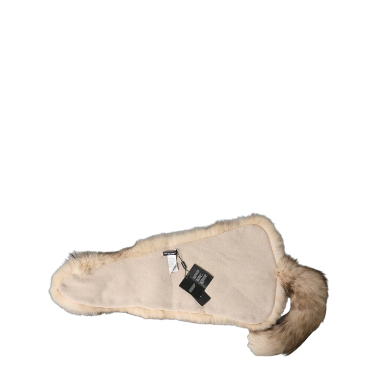 Dolce & Gabbana Brown Frost Fox Fur Neck Warmer Winter Scarf - Women