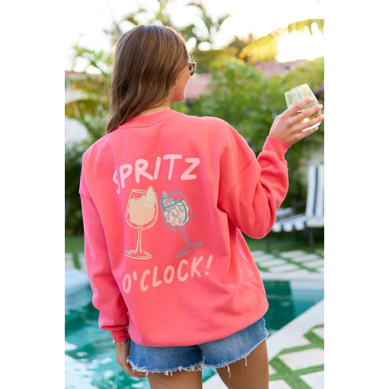 Cin Cin! Light Red Graphic Sweatshirt