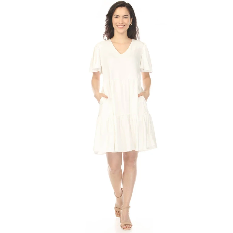 Women's V-Neck Short Sleeve Dress