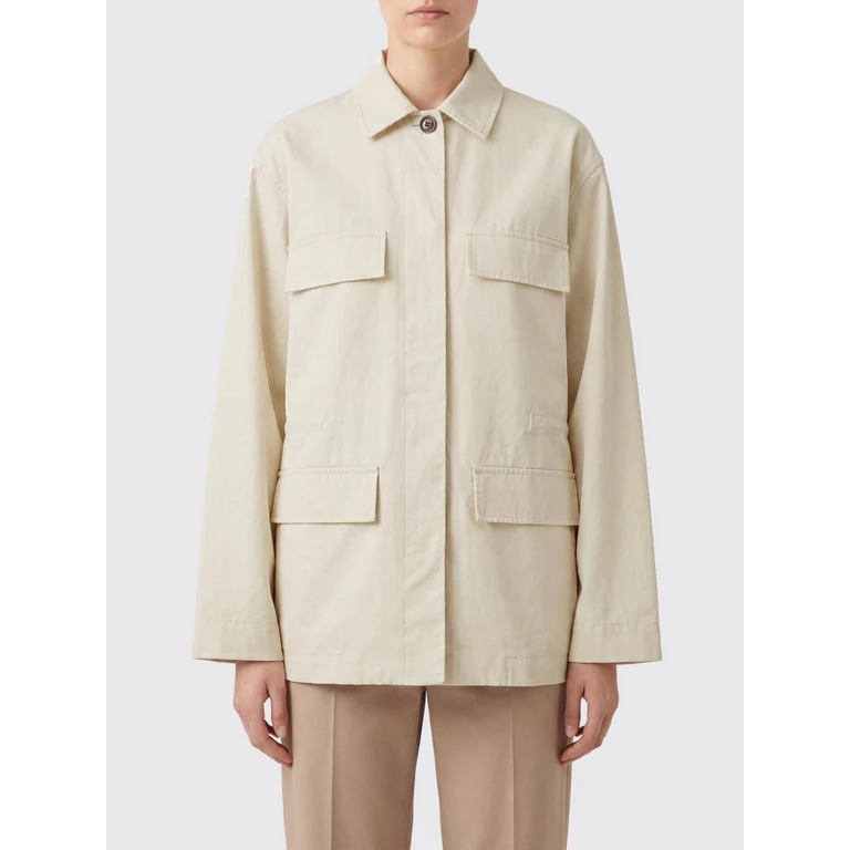 Organic Cotton Shirt Jacket with Dropped Shoulders (263WRO0325FB0427302)