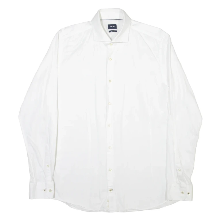 JOOP Mens Plain Shirt White Long Sleeve M
