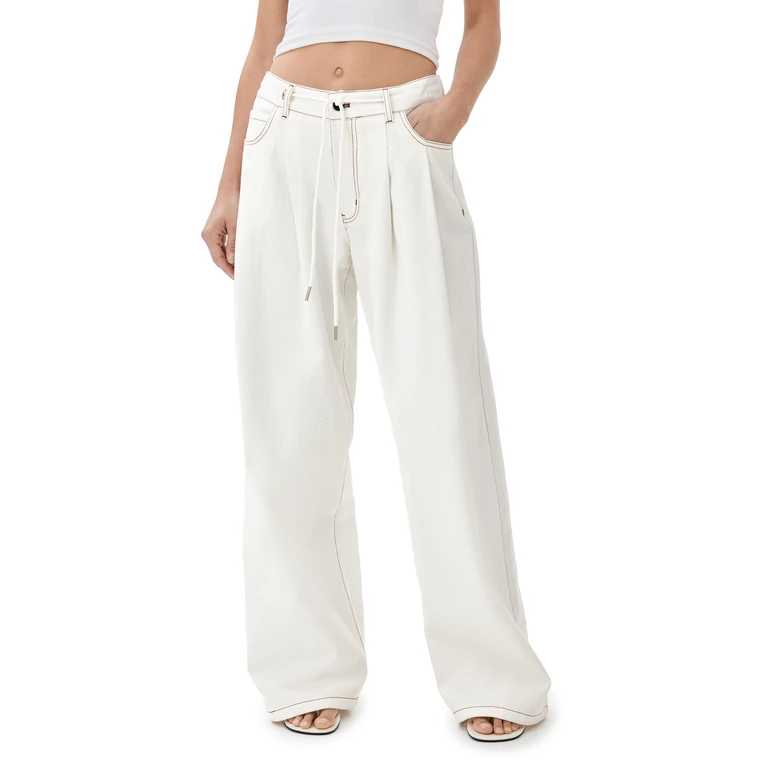 Lioness Slouched Tie Up Jeans Porcelain M