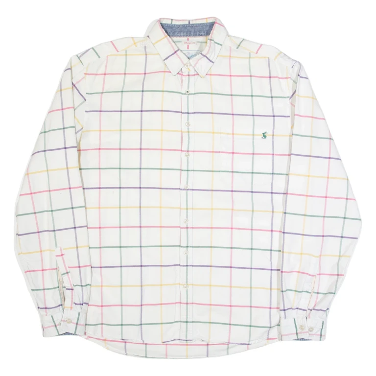 SUPERDRY Mens Shirt Beige Check Long Sleeve XL