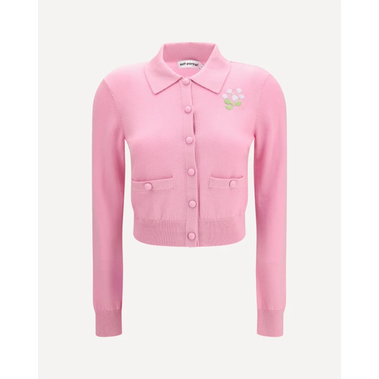 Floral embroidered knit Cardigan Female M