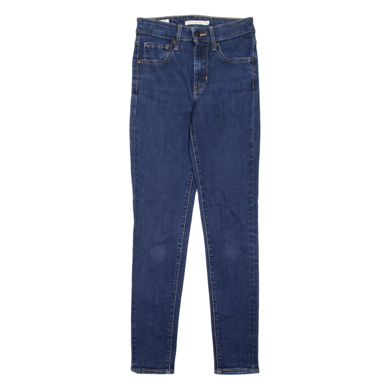 LEVI'S 721 High Rise BIG E Womens Jeans Blue Slim Skinny W24 L28