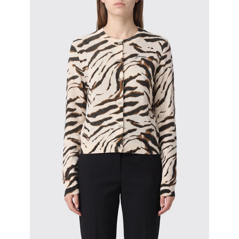 Zebra-Print Organic Cotton Cardigan with Logo (A1160011135)