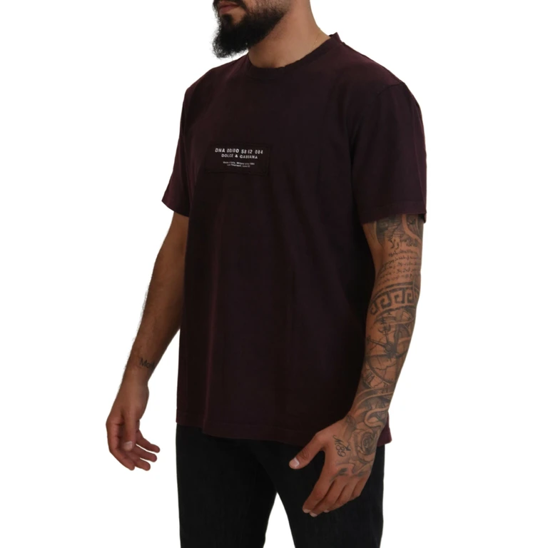 Dolce & Gabbana Bordeaux Crewneck Short Sleeve T-Shirt Cotton - Men