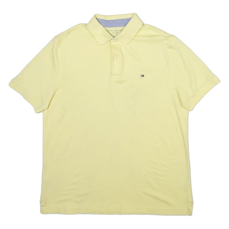 TOMMY HILFIGER Mens Polo Shirt Yellow L