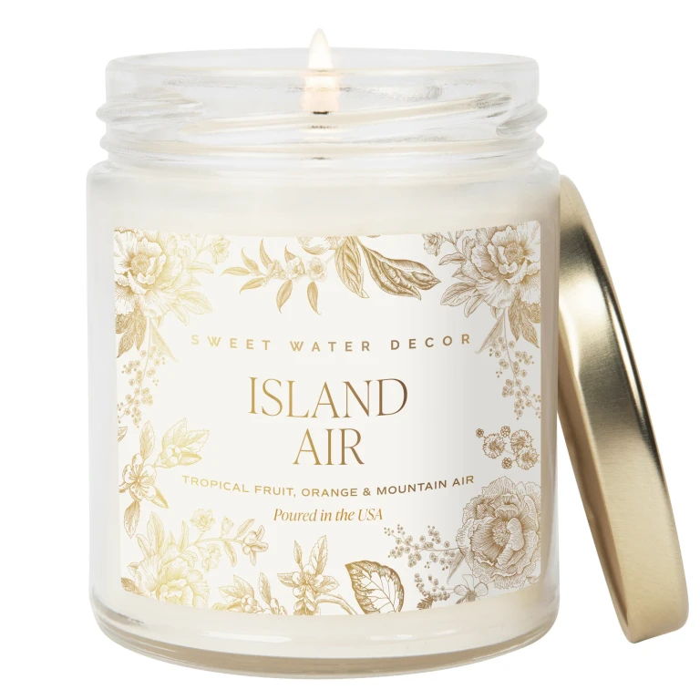 Island Air Soy Patterned Candle - Clear Jar - 9 oz