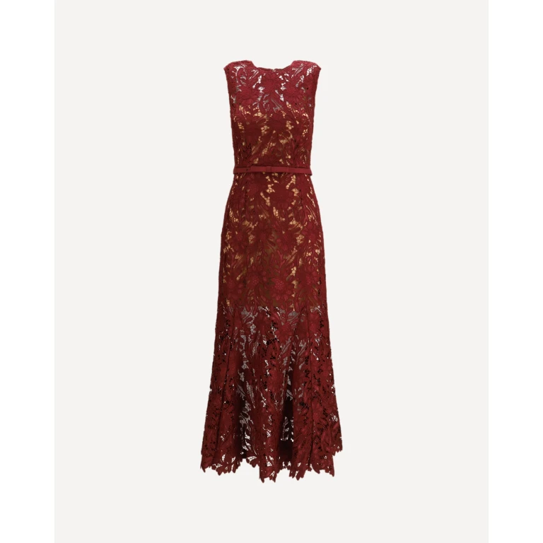 SELF-PORTRAIT Guipure lace midi Dress Female 8