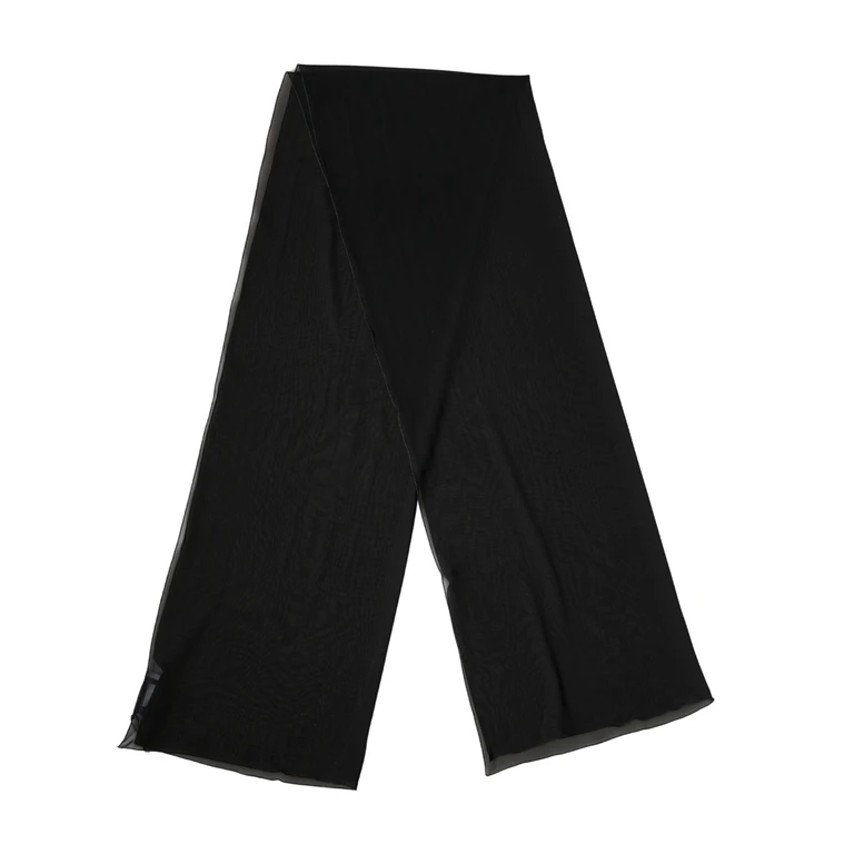 Dolce & Gabbana Black Silk Neck Wrap Shawl Stole 200cm X 64cm Scarf Elastane - Women