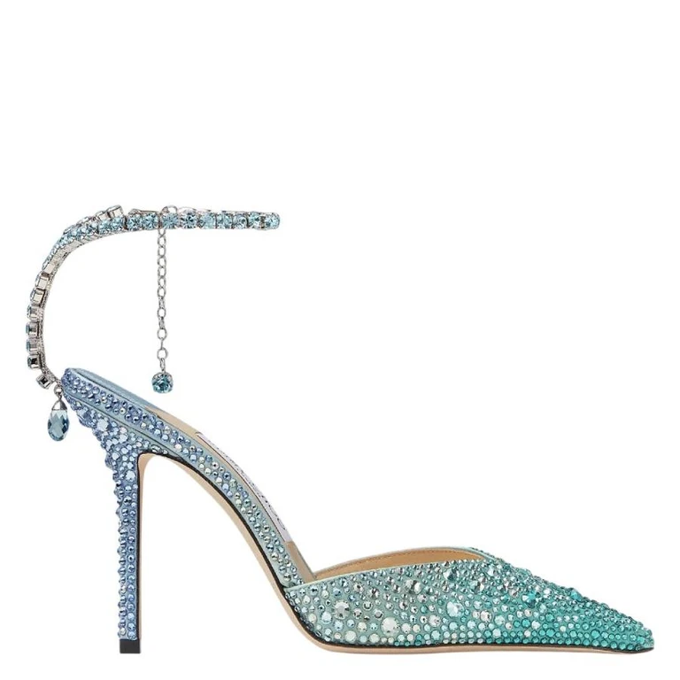 Saeda 100 Crystal Embellished Satin Pumps