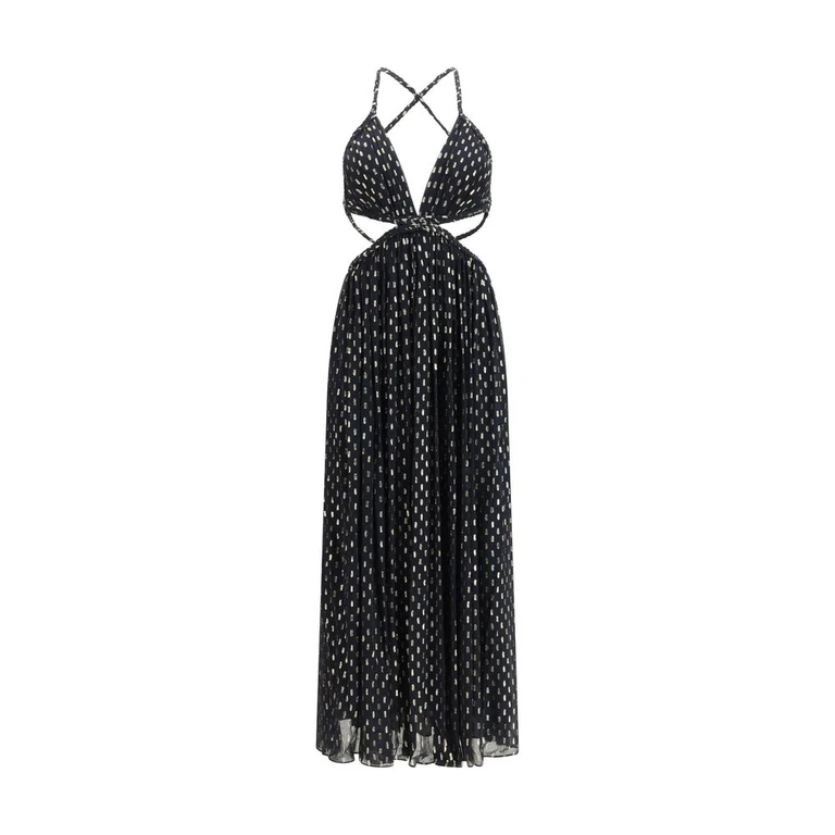 Black Viscose Long Dress - Women