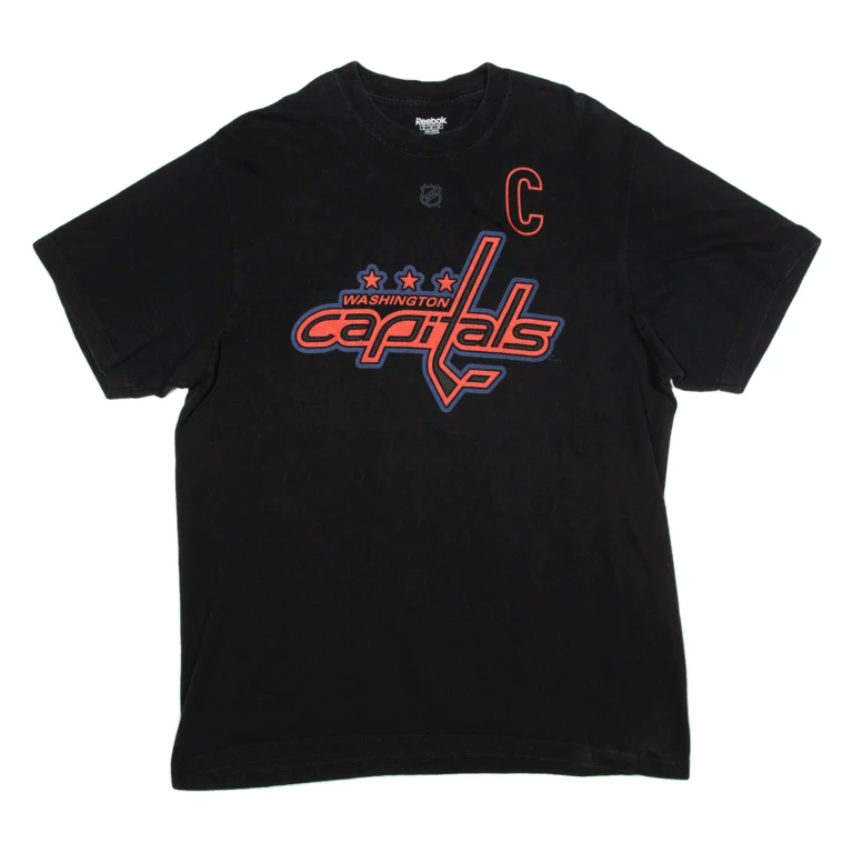 REEBOK Washington Capitals Womens T-Shirt Black USA XL
