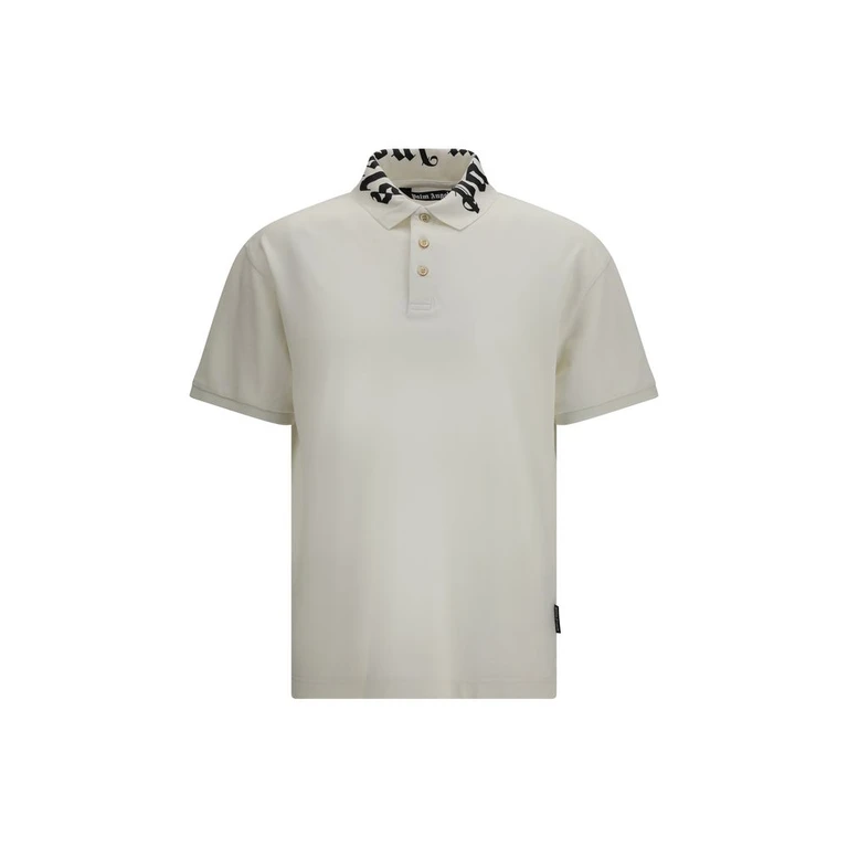 Palm Angels White Cotton Polo Shirt - Men