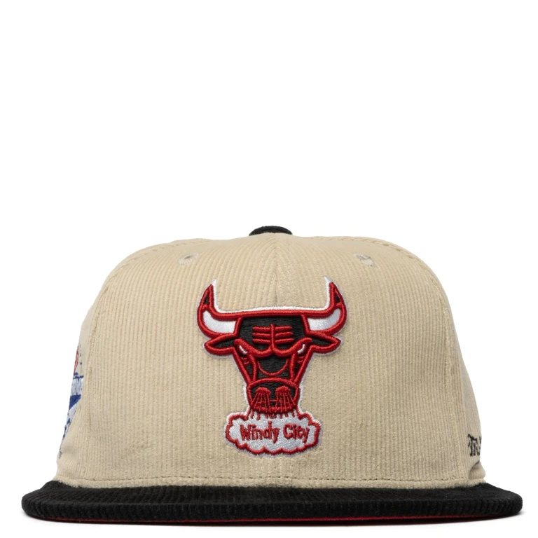 Men's NBA 2 Tone Team Cord Fitted Hwc Bulls Fitted Caps