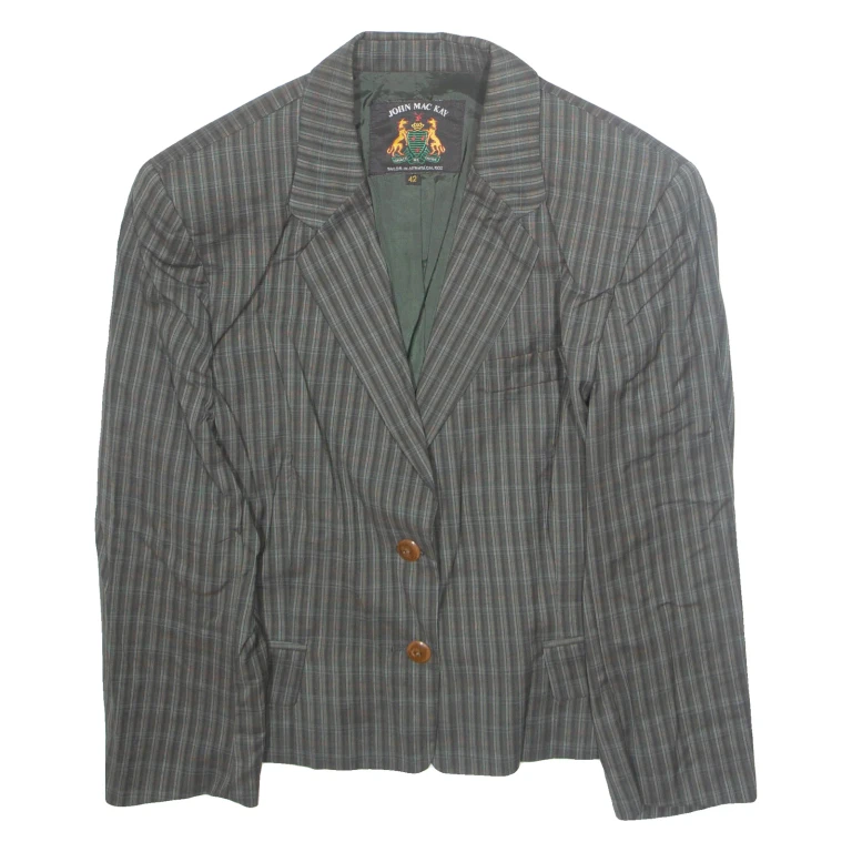 JOHN MAC KAY Mens Blazer Jacket Green Plaid M