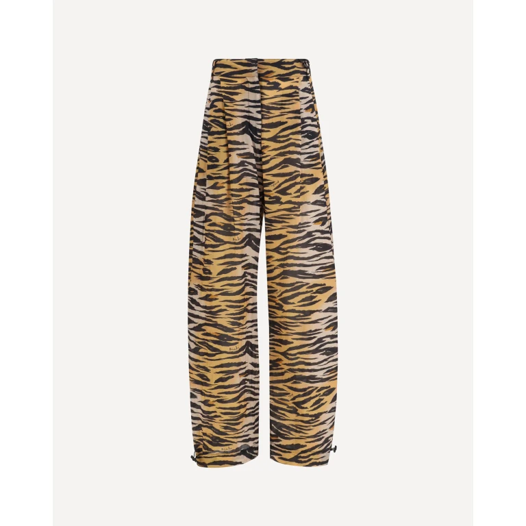 PINKO Barrel-Fit Hose mit Animal-Print Damen 38