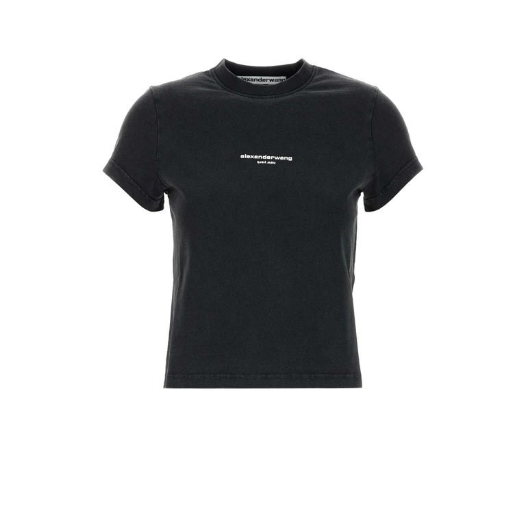 Alexander Wang Black Cotton T-Shirt Washedblack Exterior - Women