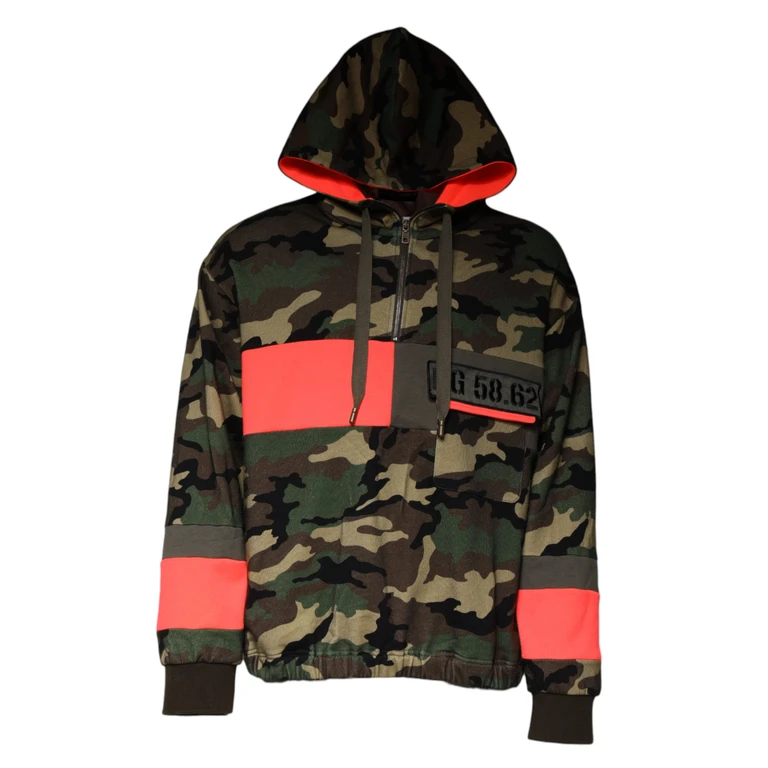 Dolce & Gabbana Multicolor Camouflage Hooded Men Sweatshirt Sweater Cotton Polyester Clothing - Men