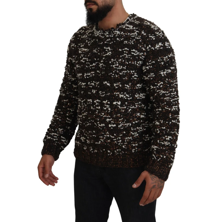 Dolce & Gabbana Brown Knitted Wool Fatto A Mano Sweater Clothing - Men